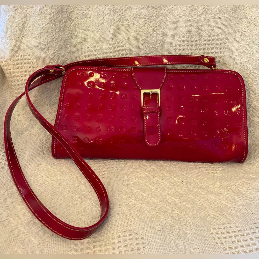 Arcadia Red Leather Clutch
